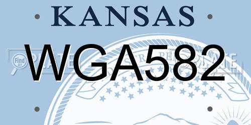WGA582 Kansas License Plate