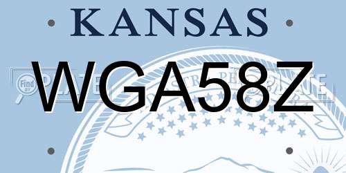 WGA58Z Kansas License Plate