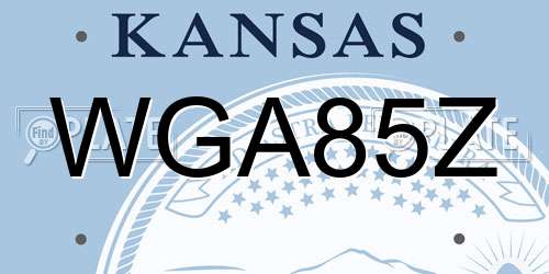 WGA85Z Kansas License Plate