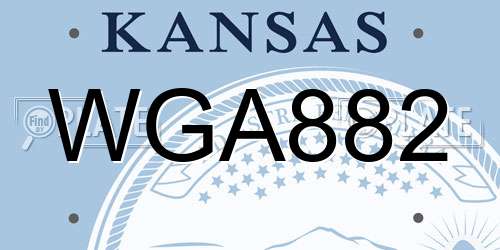 WGA882 Kansas License Plate