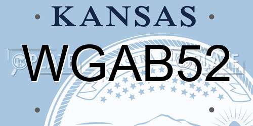 WGAB52 Kansas License Plate