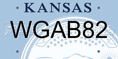 WGAB82 Kansas License Plate