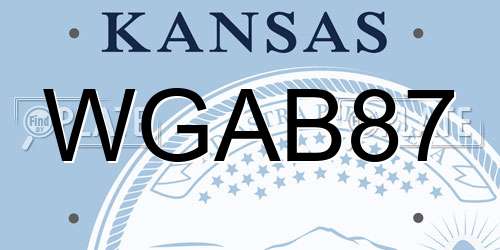 WGAB87 Kansas License Plate