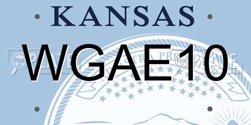 WGAE10 Kansas License Plate