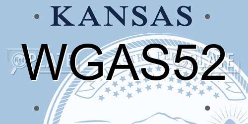 WGAS52 Kansas License Plate