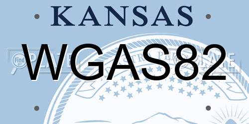 WGAS82 Kansas License Plate