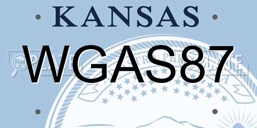 WGAS87 Kansas License Plate
