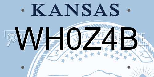 WH0Z4B Kansas License Plate