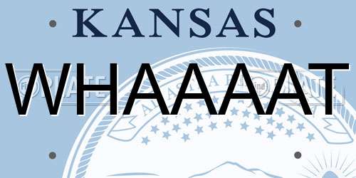 WHAAAAT Kansas License Plate