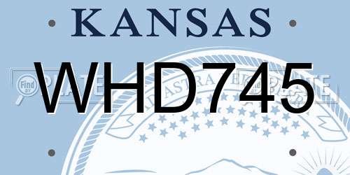 WHD745 Kansas License Plate