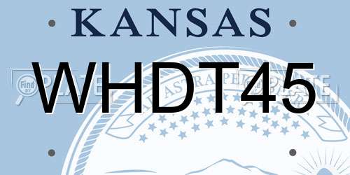 WHDT45 Kansas License Plate