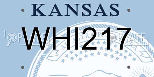 WHI217 Kansas License Plate