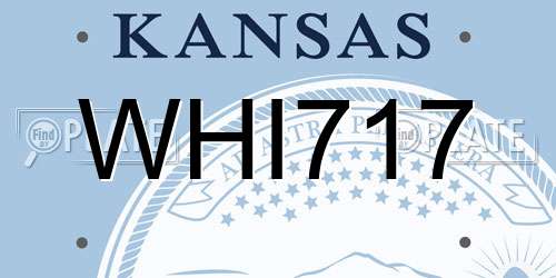 WHI717 Kansas License Plate
