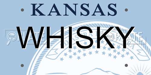 WHISKY Kansas License Plate