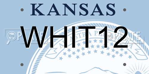 WHIT12 Kansas License Plate