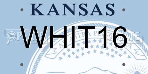 WHIT16 Kansas License Plate