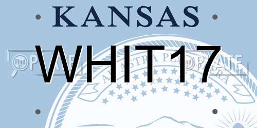 WHIT17 Kansas License Plate