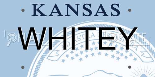 WHITEY Kansas License Plate