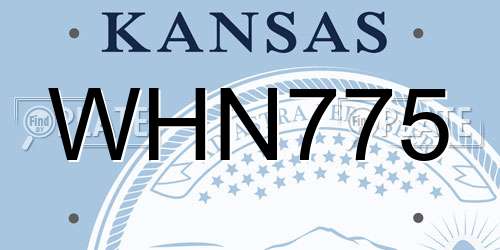 WHN775 Kansas License Plate
