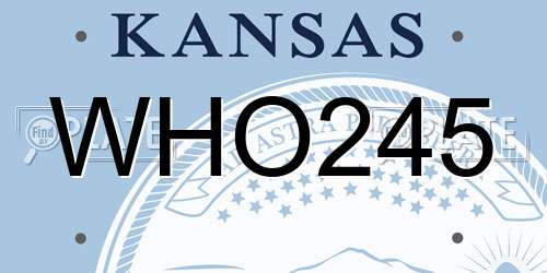WHO245 Kansas License Plate