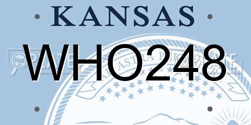 WHO248 Kansas License Plate