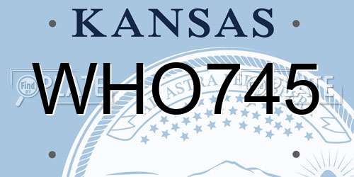 WHO745 Kansas License Plate
