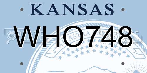 WHO748 Kansas License Plate
