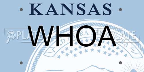 WHOA Kansas License Plate