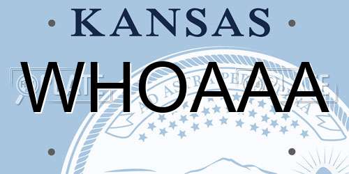 WHOAAA Kansas License Plate