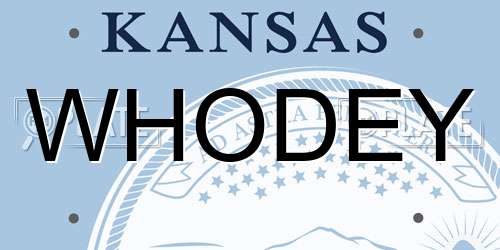 WHODEY Kansas License Plate