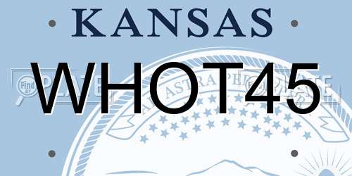 WHOT45 Kansas License Plate
