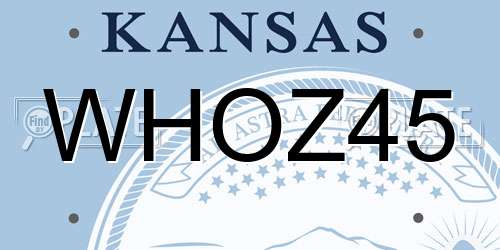 WHOZ45 Kansas License Plate
