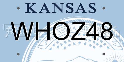 WHOZ48 Kansas License Plate