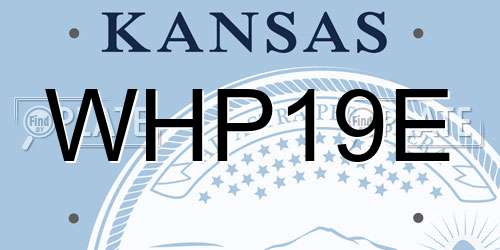 WHP19E Kansas License Plate