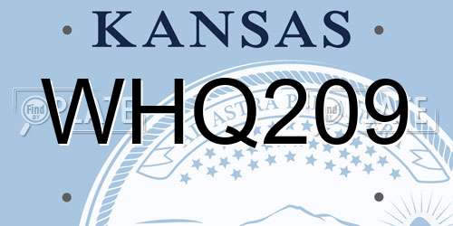 WHQ209 Kansas License Plate