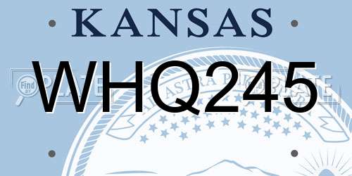 WHQ245 Kansas License Plate