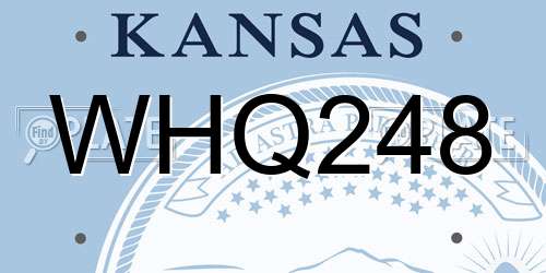 WHQ248 Kansas License Plate