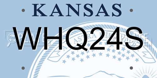 WHQ24S Kansas License Plate