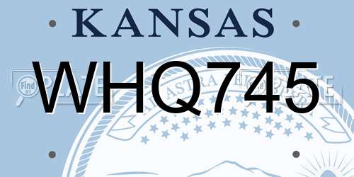 WHQ745 Kansas License Plate