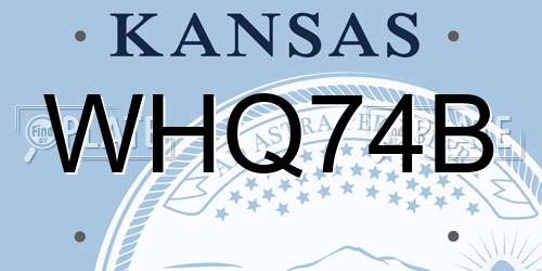 WHQ74B Kansas License Plate