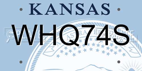WHQ74S Kansas License Plate