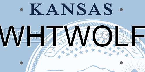 WHTWOLF Kansas License Plate