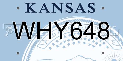 WHY648 Kansas License Plate