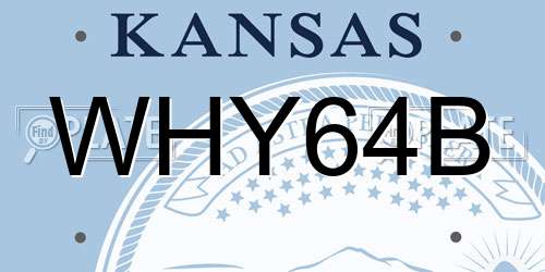 WHY64B Kansas License Plate