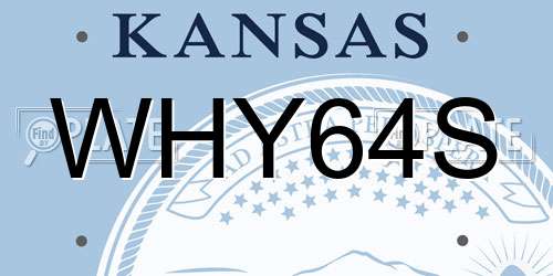 WHY64S Kansas License Plate