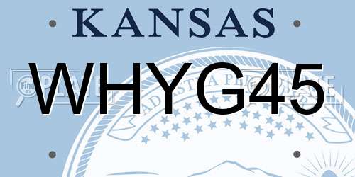WHYG45 Kansas License Plate