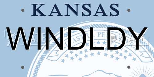 WINDLDY Kansas License Plate