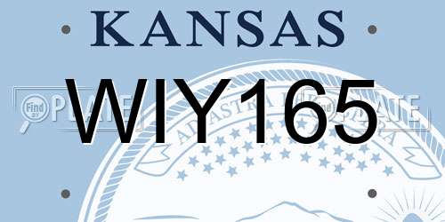 WIY165 Kansas License Plate