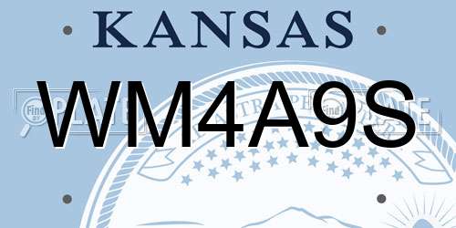 WM4A9S Kansas License Plate