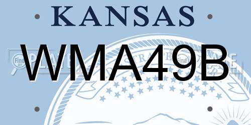 WMA49B Kansas License Plate